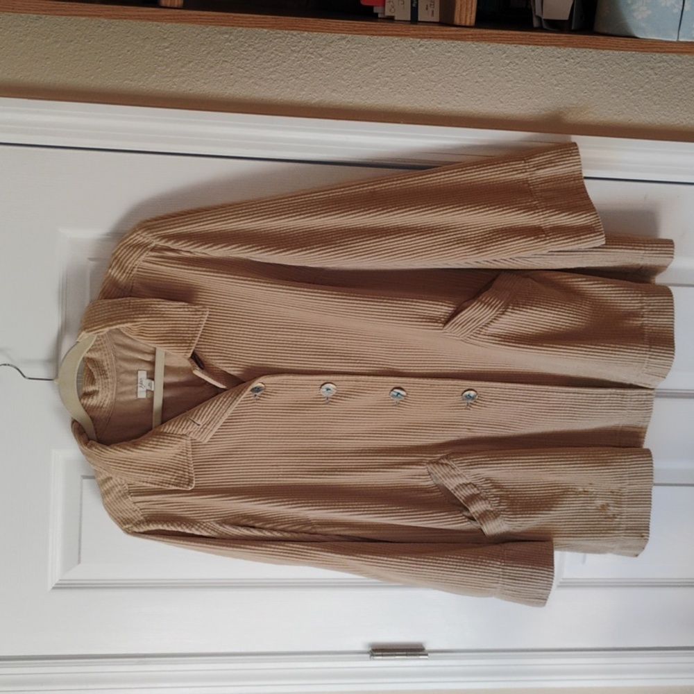 J JILL CORDUROY LIGHT  JACKET Size XL P2P 23" Length 35"
